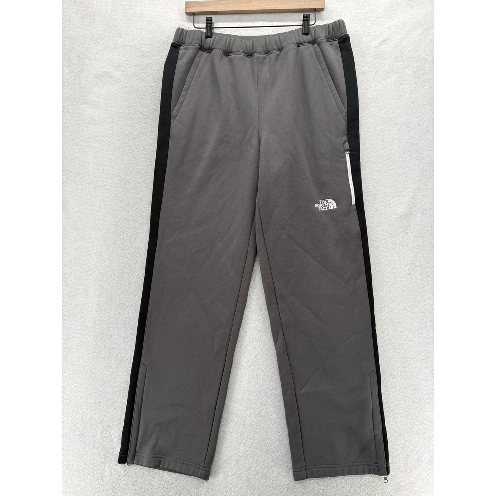 The North Face Mittellegi Track Pants Mens Medium Gray Fleece Side Stripe Zip